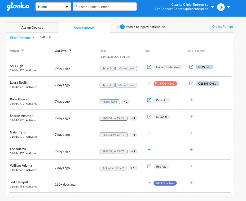 Glooko® Enterprise version of Population Tracker Glooko Support